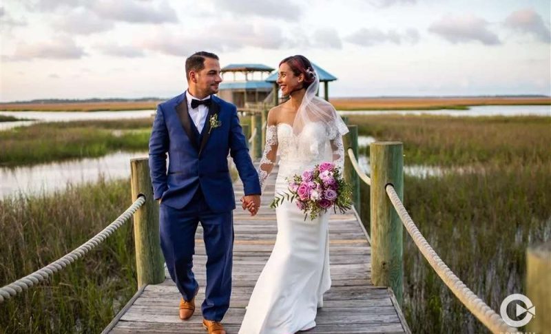 bride and groom on the intracoastal waterway - Complete Weddings and Events Jacksonville