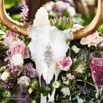 painted cow skull centerpiece