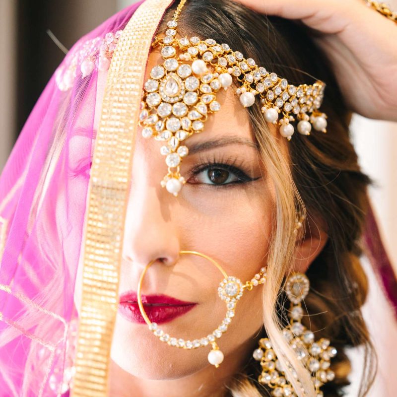 Indian bride with hair and makeup by Curl.Wink.Blush Premier Bride 904
