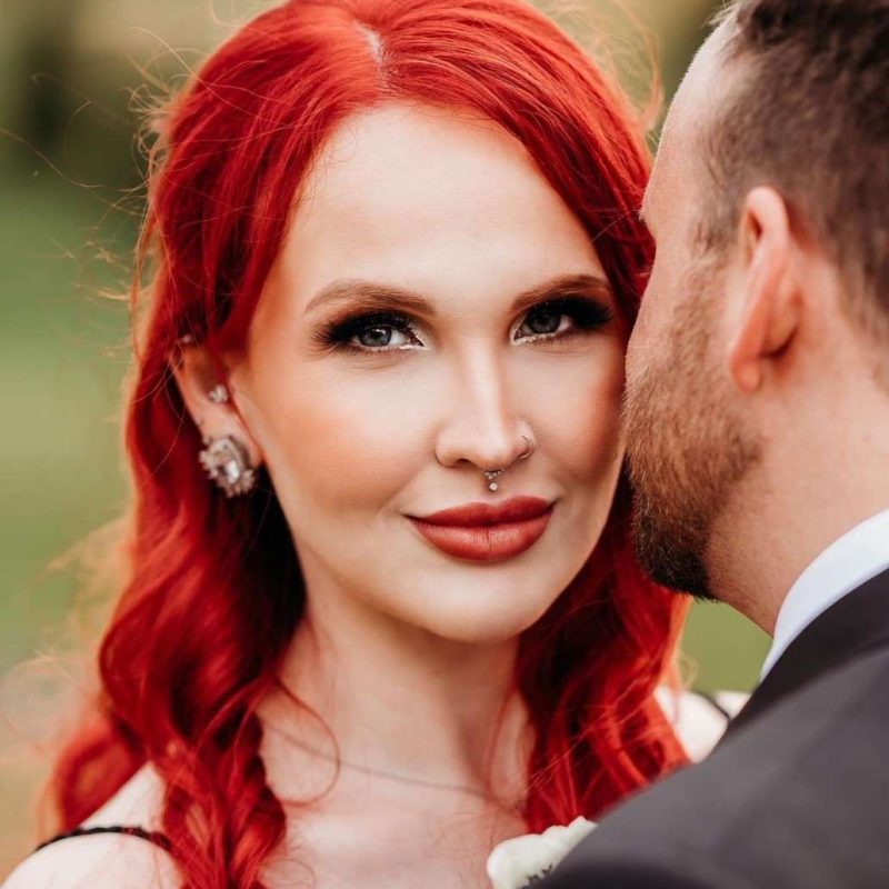 Updos for I Dos wedding hair and makeup artists in Jacksonville - bride with red hair Premier Bride